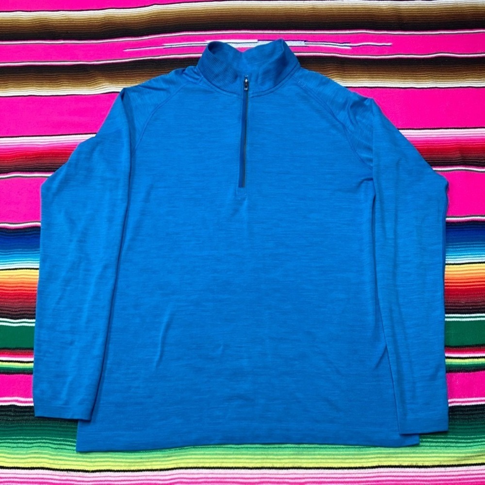 Lululelmon 1/4 Zip Shirt Men's M Heather‎ Blue Baselayer Athleisure Premium